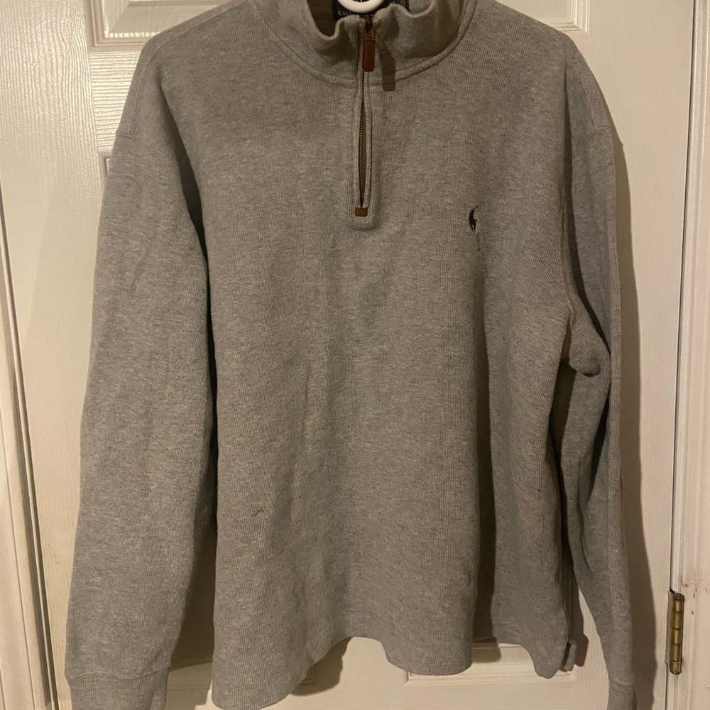 Ralph Lauren Light Gray Zip-Up Sweater